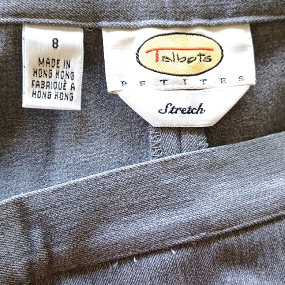 Talbots NWT Women's Light Gray Classic Side Zip Trouser Dress Pant, 8P - Picture 7 of 10